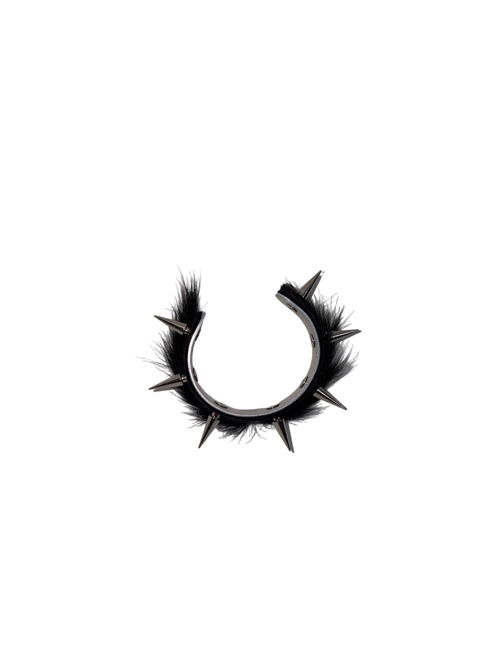 SPIKED COWHIDE BRACELET