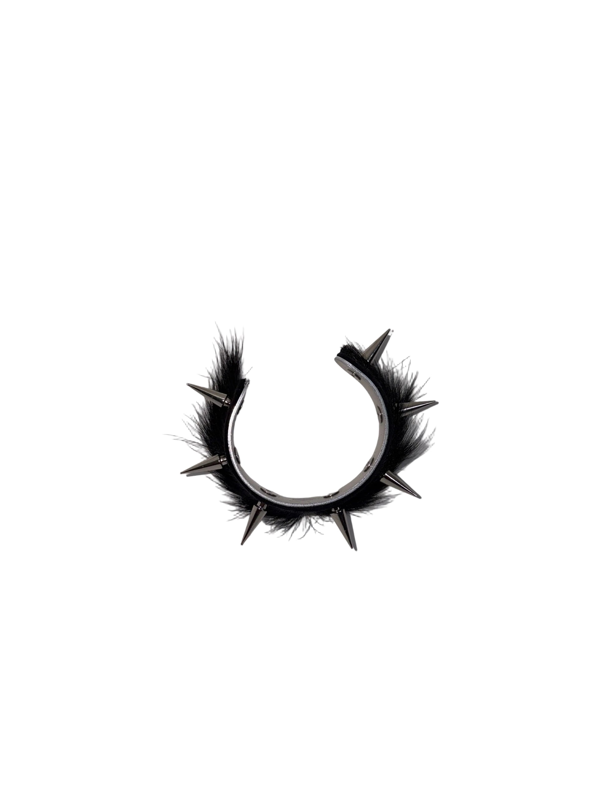 SPIKED COWHIDE BRACELET